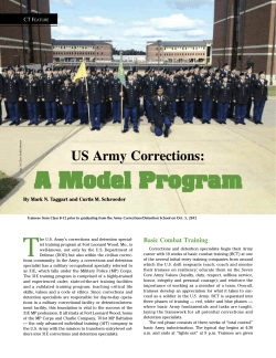 US Army Corrections: A Model Program