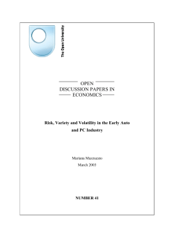 Risk, Variety and Volatility in the Early Auto and PC Industry