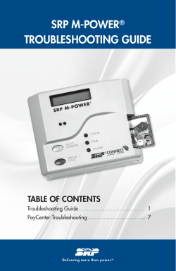 SRP M-POWER® TROUBLESHOOTING GUIDE