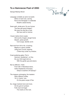 To a Hamnavoe Poet of 2093