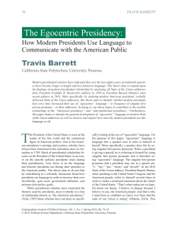 The Egocentric Presidency