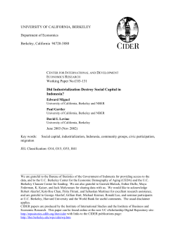 Did Industrialization Destroy Social Capital in Indonesia?