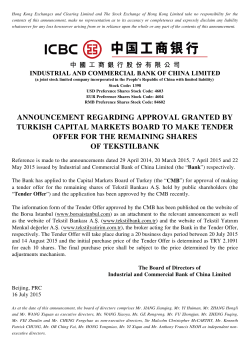 announcement regarding approval granted by turkish capital