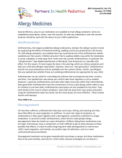 Allergy Medication Descriptions