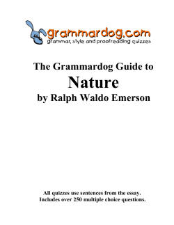 NATURE by Ralph Waldo Emerson &ndash; Grammar and Style