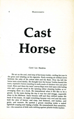 Cast Horse - Digital Commons @ Butler University