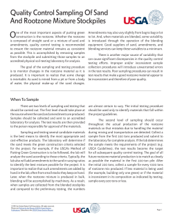 Quality Control Sampling Of Sand And Rootzone Mixture Stockpiles