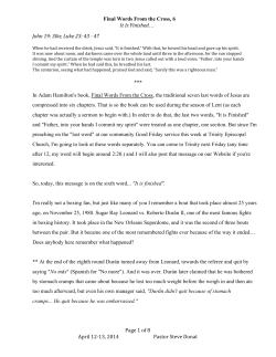 Sermon Text - First United Methodist Church
