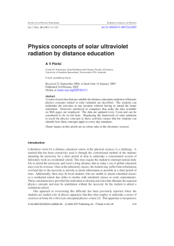 Physics concepts of solar ultraviolet radiation by