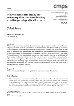 How to make democracy self- enforcing after civil war: Enabling