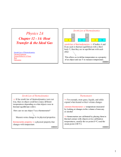 Temperature, Heat, and Thermodynamics