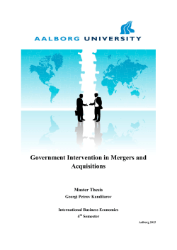 Government Intervention in Mergers and Acquisitions Master Thesis