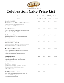 Celebration Cake Price List - Ten O`Clock Cookie Company