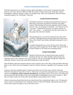 Section 6: Reconstruction Reversed