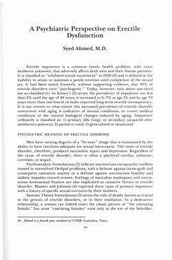 A Psychiatric Perspective on Erectile Dysfunction