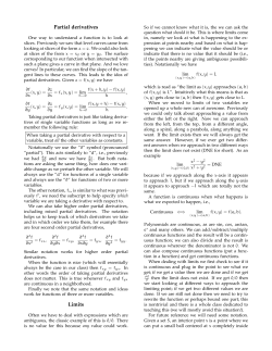 Partial derivatives, limits, differentiability