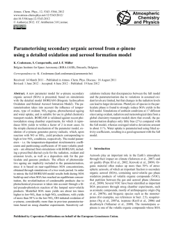 Parameterising secondary organic aerosol from &alpha;
