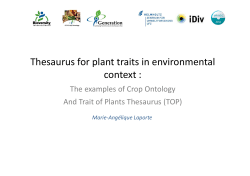 Thesaurus for plant traits in environmental context :