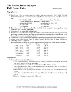 New Mexico Senior Olympics Field Events Rules