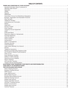 TABLE OF CONTENTS - State Bank of Whittington