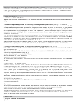 INFORMATION ON COMPLETING TAX RETURN FORM