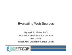 Evaluating Web Sources