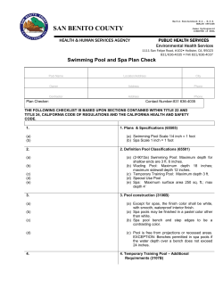 Plan Check &ndash; Swimming Pools/Spas