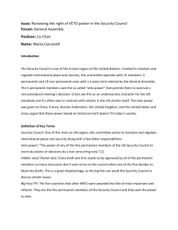 Reviewing the right of VETO power in the Security