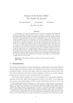Origins of the Sicilian Mafia: The Market for Lemons