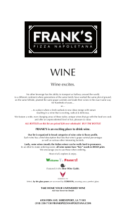 CURRENT List 5-14-15 - FRANK`S Pizza Napoletana