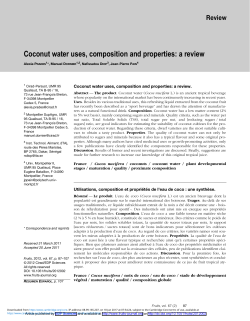 Coconut water uses, composition and properties: a review