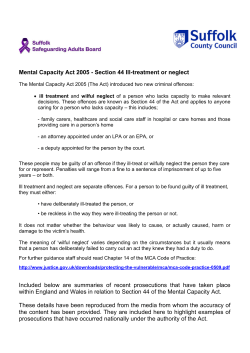 Mental Capacity Act 2005 - Section 44 Ill