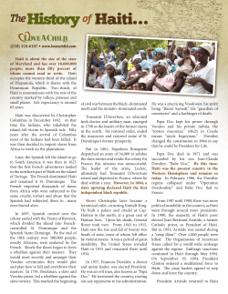 Haiti is about the size of the state of Maryland and