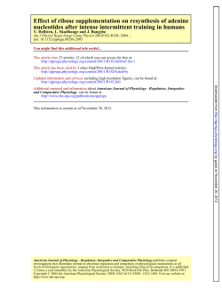 nucleotides after intense intermittent training in humans - D