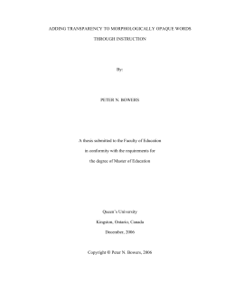 Adding Transparency to Morphologically Opaque Words Through