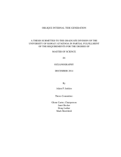 OBLIQUE INTERNAL TIDE GENERATION A THESIS SUBMITTED