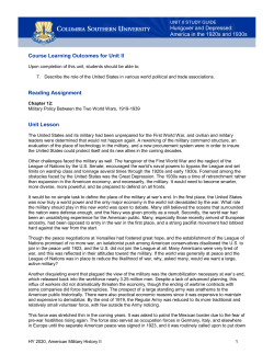 Course Learning Outcomes for Unit II Reading Assignment Unit