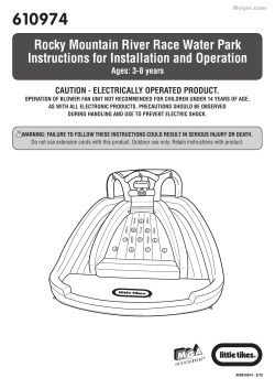 Rocky Mountain River Race Water Park Instructions for Installation