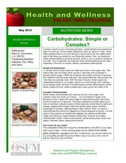 Carbohydrates: Simple Or Complex?