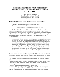 Dana LaCourse Munteanu, Timing Recognition: From Aristotle`s