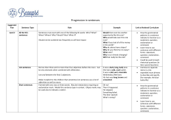 Progression in sentences - Beaupre Community Primary School