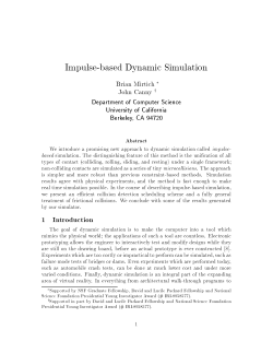 Impulse-based Dynamic Simulation - EECS Berkeley