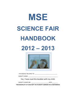 science fair handbook 2012 – 2013