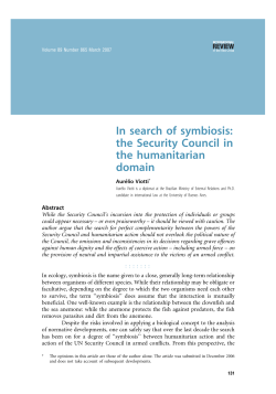 In search of symbiosis: the Security Council in the humanitarian