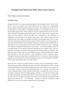 Working Class Flats in the 1930s: Steel versus Concrete