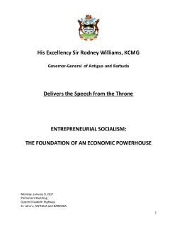Throne Speech 2017 - Government of Antigua and Barbuda