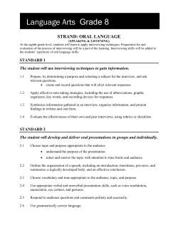 strand: oral language