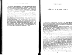 Ashkenazi or Sephardi Dialect?