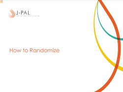 How to Randomize - Poverty Action Lab