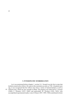 5. INTERSPECIFIC HYBRIDIZATION As it was mentioned before